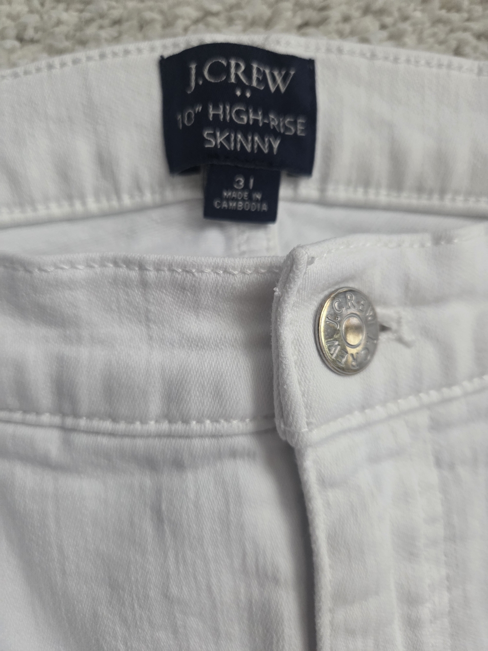 J. Crew White High-Rise Jeans 31/12